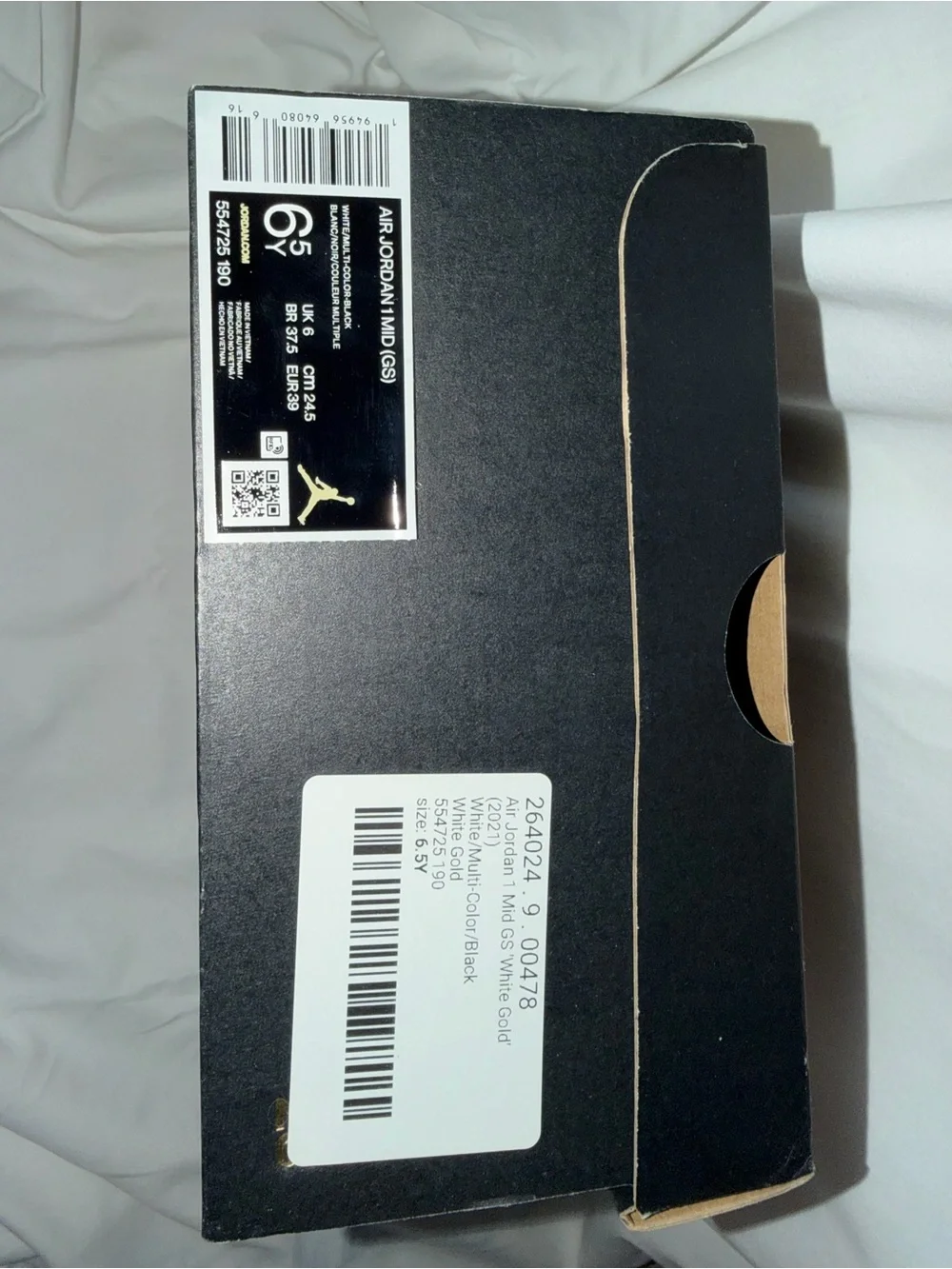 Air Jordan 1 Mid GS White Gold